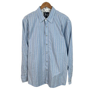 BF472 Mens Age of Wisdom Dillards Brand Pearl Snap Button Down Shirt XL